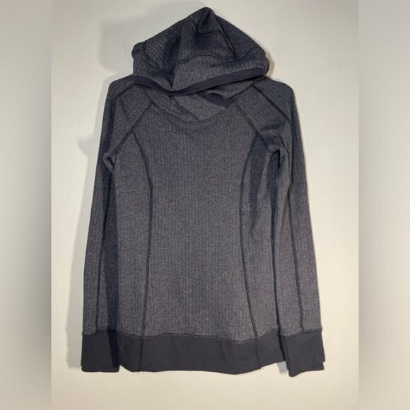 Lululemon Think Fast Hoodie Heathered Herringbone Black size 6 - Picture 6 of 9
